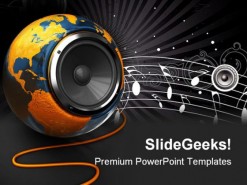 World Music Globe PowerPoint Template 1110