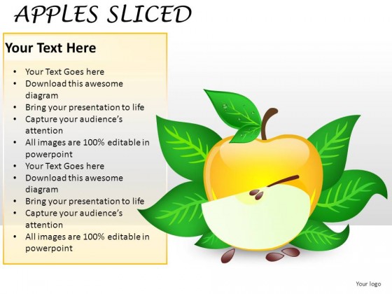 Apples Sliced PowerPoint Presentation Slides